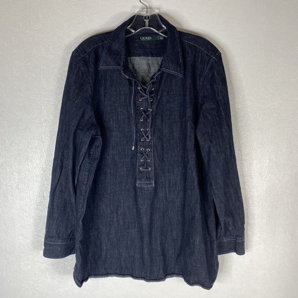 Lauren Ralph Lauren Tops - Lauren Ralph Lauren Sz L Denim Shirt Tunic